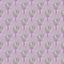 Lavender Bouquet With Grunge Dots Fabric - Purple - ineedfabric.com