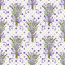 Lavender Bouquet With Patterned Polka Dots Fabric - Cream - ineedfabric.com