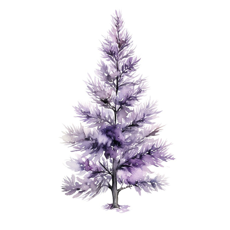 Lavender Christmas Tree Plain 3 Fabric Panel - ineedfabric.com