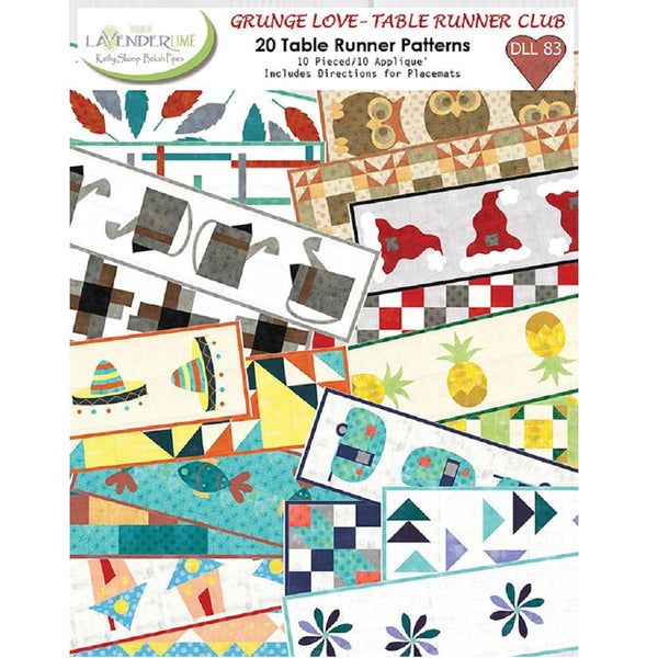 Lavender Lime, Grunge Love - Table Runner Club Quilt Pattern - ineedfabric.com
