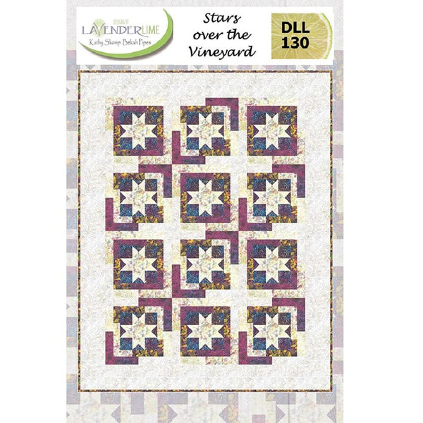 Lavender Lime, Stars Over The Vineyard Quilt Pattern - ineedfabric.com