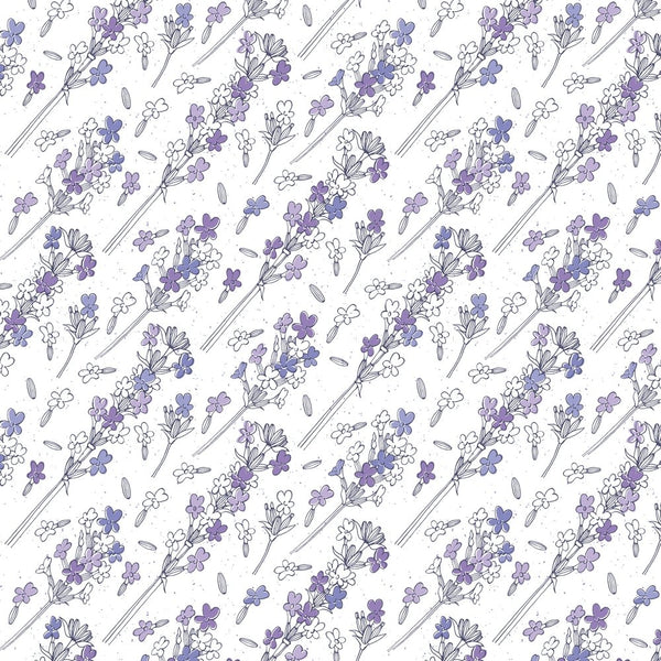 Lavender Stalks Fabric - Purple - ineedfabric.com