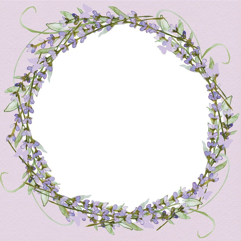Lavender Wreath Fabric Panel - Purple - ineedfabric.com