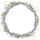 Lavender Wreath Fabric Panel - White - ineedfabric.com