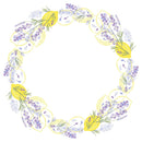 Lemon & Lavender Wreath Fabric Panel - Variation 1 - ineedfabric.com