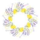 Lemon & Lavender Wreath Fabric Panel - Variation 2 - ineedfabric.com