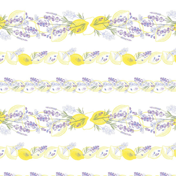 Lemons & Lavender Stripes Fabric - ineedfabric.com