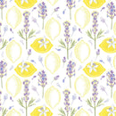 Lemons With Lavender Garnishes Fabric - Variation 2 - ineedfabric.com