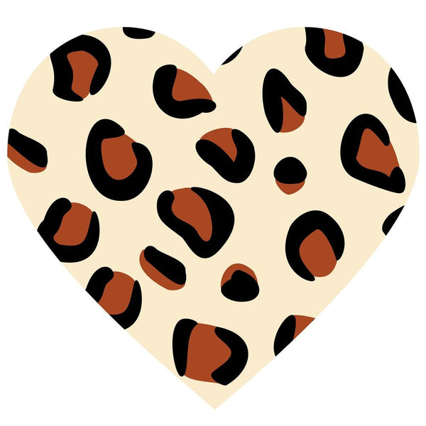 Leopard Print Heart Fabric Panel - ineedfabric.com