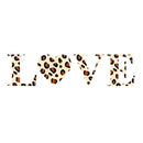 Leopard Print Heart Love Letters Fabric Panel - ineedfabric.com