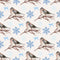 Let It Snow Birds on Branches on Dots Fabric - ineedfabric.com