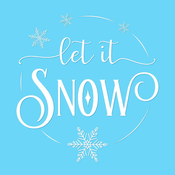 Let It Snow Fabric Panel - Blue - ineedfabric.com