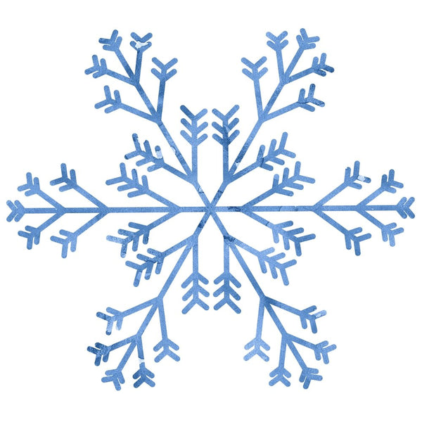 Let It Snow Snowflake Variation 1 Fabric Panel - Blue - ineedfabric.com