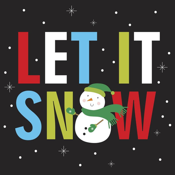 Let It Snow Snowman Fabric Panel - ineedfabric.com