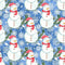 Let It Snow Snowmen on Snowflakes Fabric - Blue - ineedfabric.com