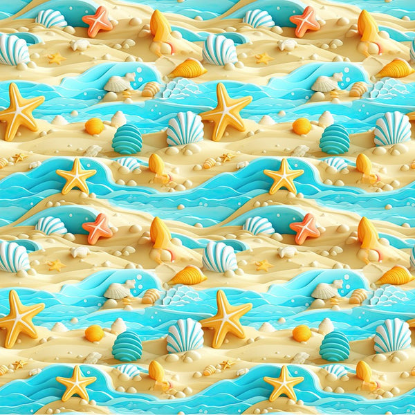 Life Is Better at the Beach Pattern 1 Fabric - ineedfabric.com