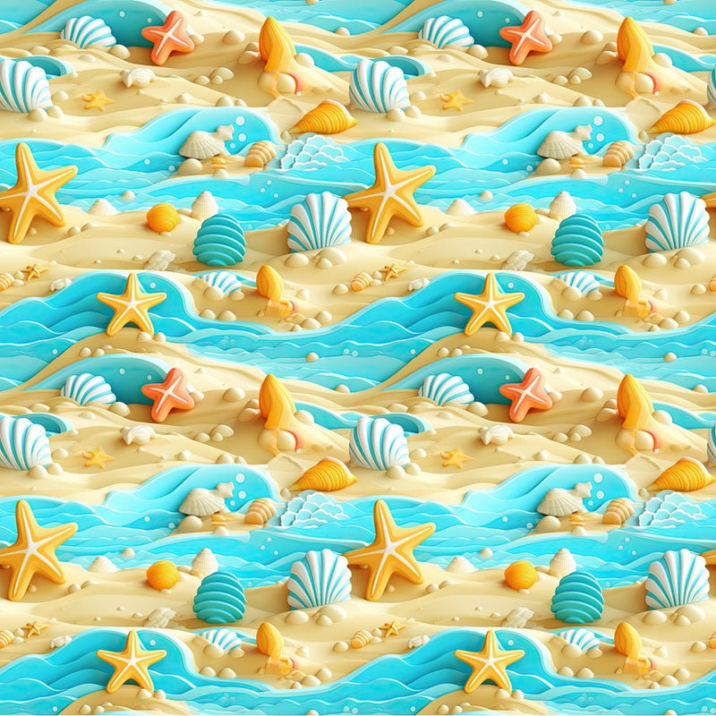 Life Is Better at the Beach Pattern 1 Fabric - ineedfabric.com