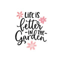 Life Is Better In The Garden Fabric Panel - Pink - ineedfabric.com
