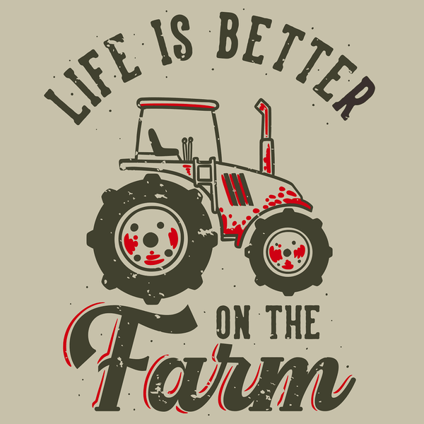 Life Is Better On The Farm Fabric Panel - Red - ineedfabric.com