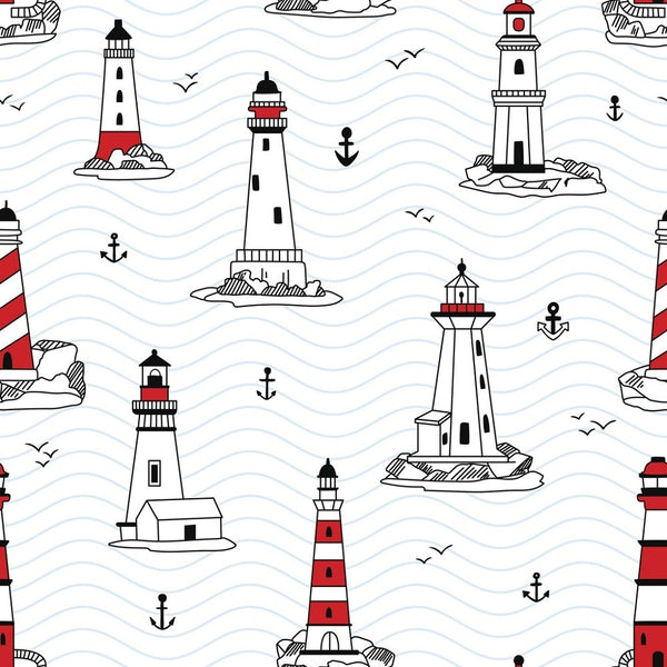 Lighthouses Fabric - ineedfabric.com