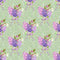 Lilac Bouquets & Filigree Fabric - Green - ineedfabric.com