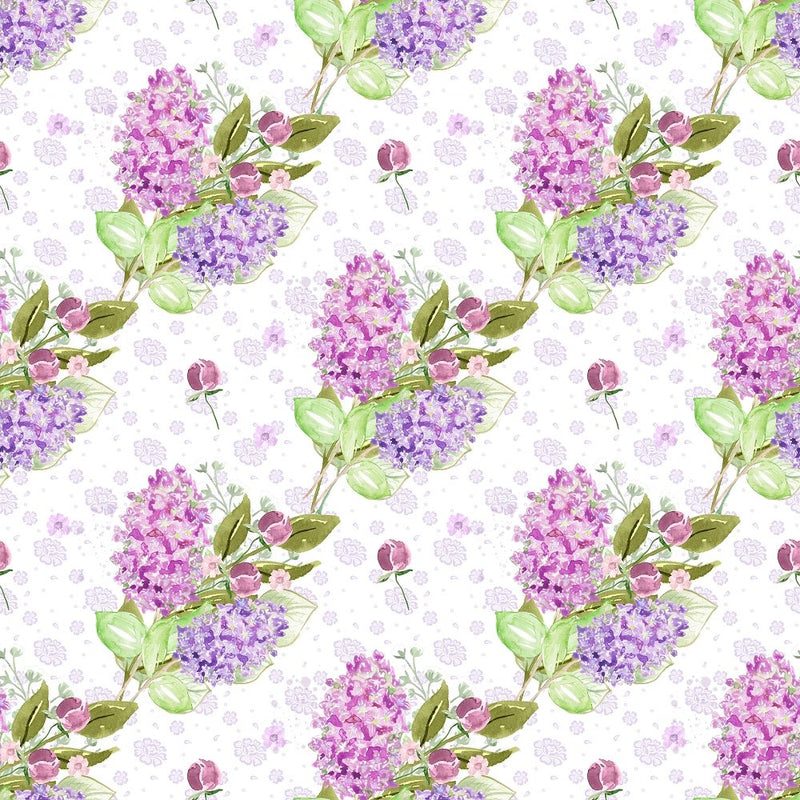 Lilac Bouquets & Florals Fabric - Purple - ineedfabric.com