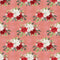Little Bambi Flowers on Stripes Fabric - Red - ineedfabric.com