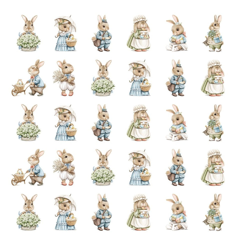 Little Critters Easter Rabbit Family Allover Fabric - White - ineedfabric.com