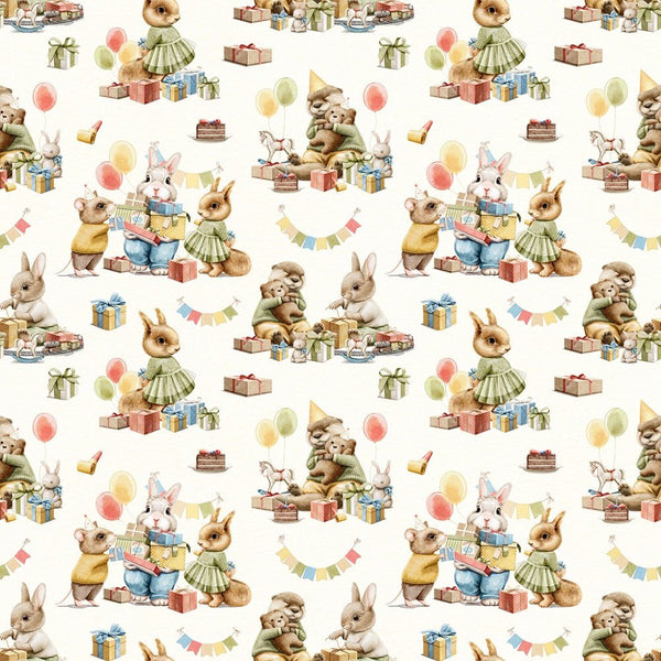 Little Critters It's a Party! Party Scene Fabric - Tan - ineedfabric.com