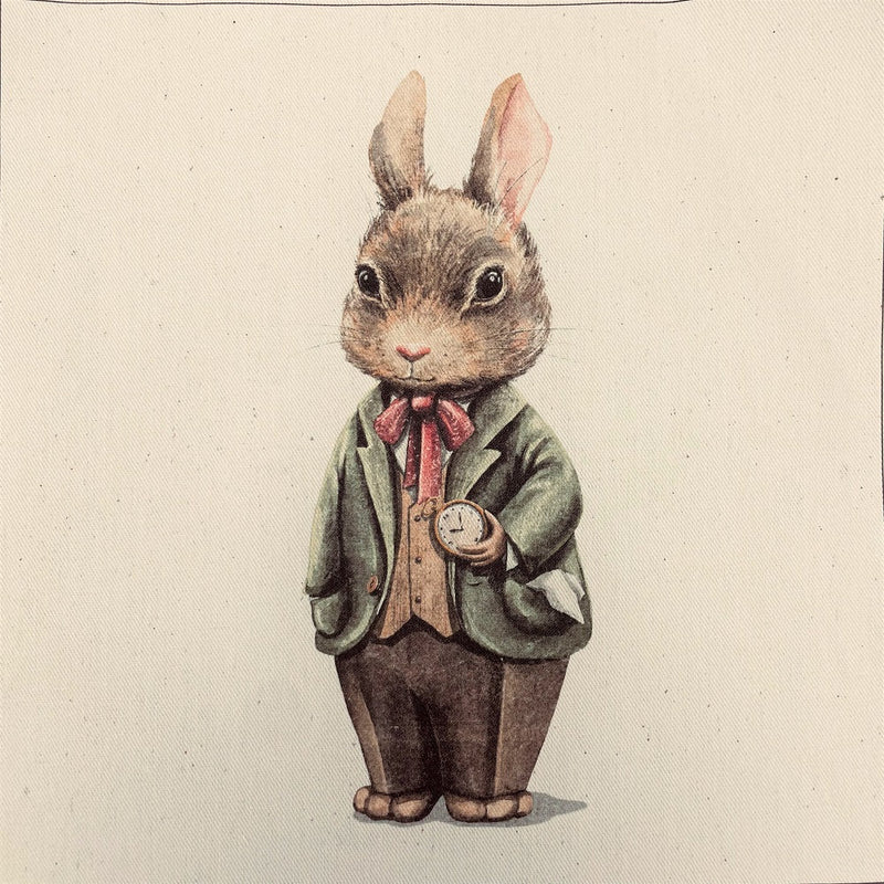 Little Critters Rabbit with Watch Fabric Panel - ineedfabric.com