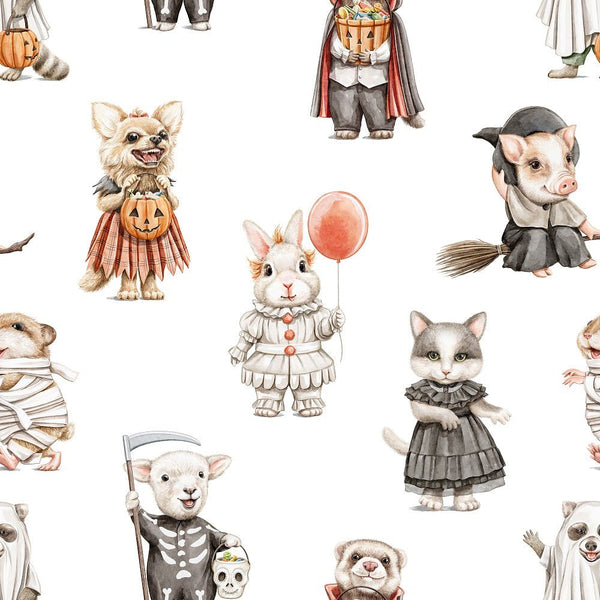 Little Critters Spooky Halloween Animals Fabric - ineedfabric.com