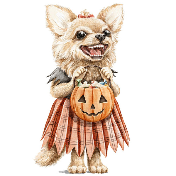Little Critters Spooky Halloween Dog Fabric Panel - ineedfabric.com
