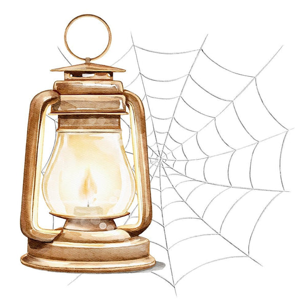 Little Critters Spooky Halloween Lantern on Web Fabric Panel - ineedfabric.com