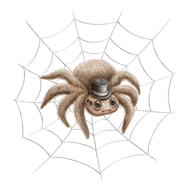 Little Critters Spooky Halloween Spider on Web Fabric Panel - ineedfabric.com