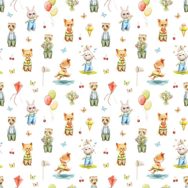 Little Critters Summer Fun Activities Fabric - ineedfabric.com