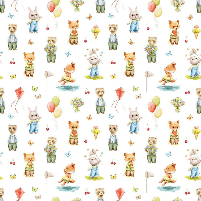 Little Critters Summer Fun Activities Fabric - ineedfabric.com