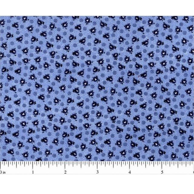 Little Flowers Fabric - Blue - ineedfabric.com