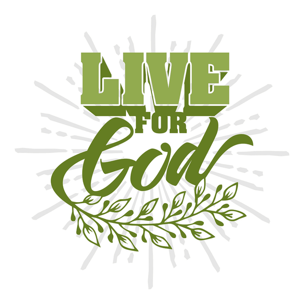 Live For God Fabric Panel - Green - ineedfabric.com