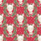 Llama Wreaths Fabric - Red - ineedfabric.com