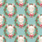 Llama Wreaths on Honey Comb Fabric - Teal - ineedfabric.com