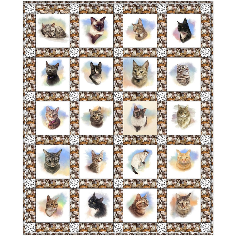 Lots of Catitude Quilt Kit - 48.5" x 60"