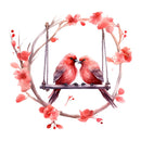 Love Birds On Swing Fabric Panel - ineedfabric.com