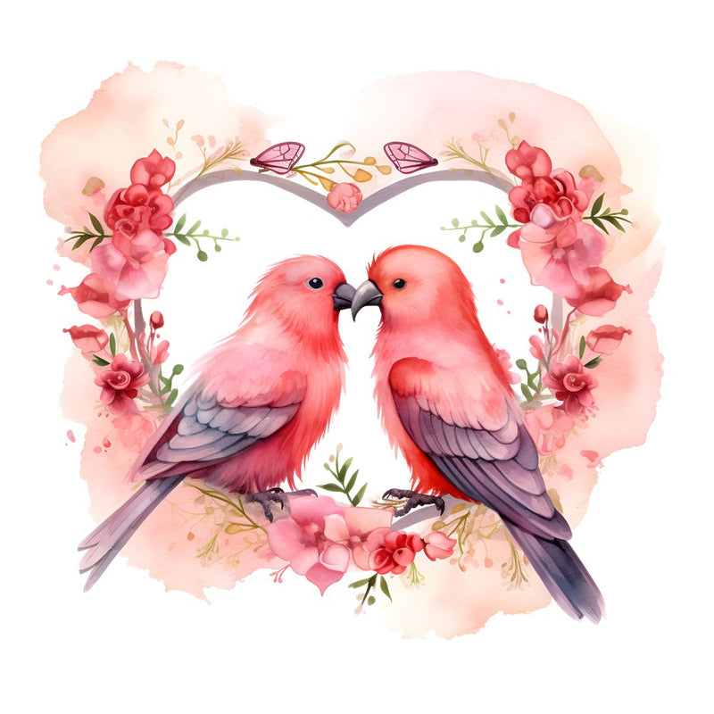 Love Birds Portrait 1 Fabric Panel - ineedfabric.com