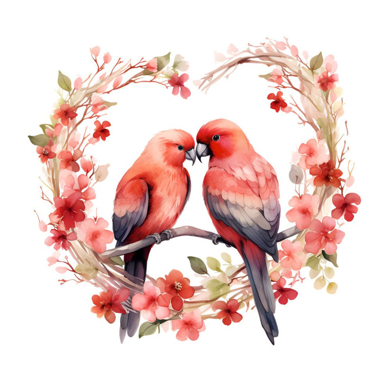 Love Birds Portrait 4 Fabric Panel - ineedfabric.com