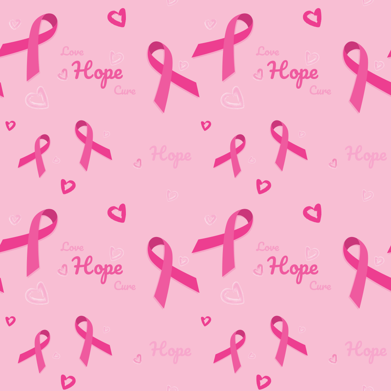 Love Hope Cure Fabric - Pink - ineedfabric.com