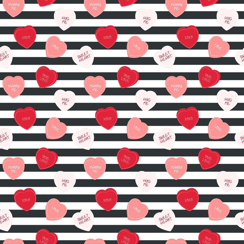 Love is in the Air Candies Stripes Fabric - ineedfabric.com