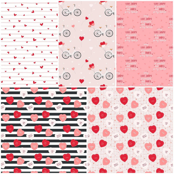 Love Is In The Air Fat Quarter Bundle - 5 Pieces - ineedfabric.com