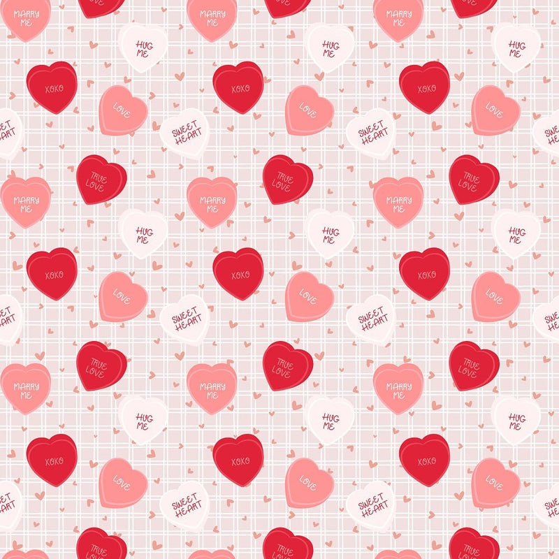 Love is in the Air Pattern 2 Fabric - White - ineedfabric.com