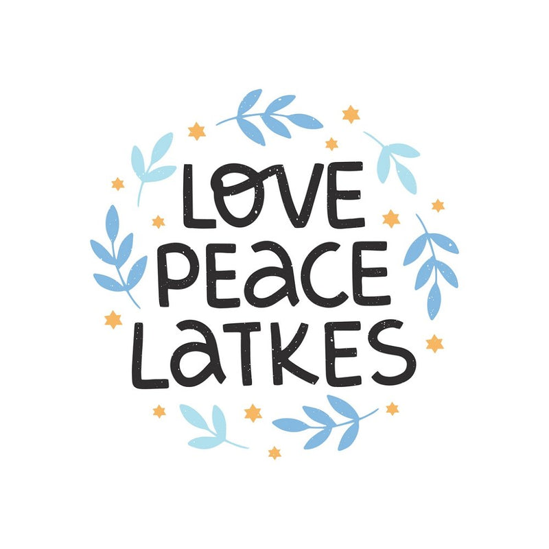 Love Peace Latkes Fabric Panel - ineedfabric.com