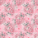 Loving Hearts Bouquets Fabric - Pink - ineedfabric.com